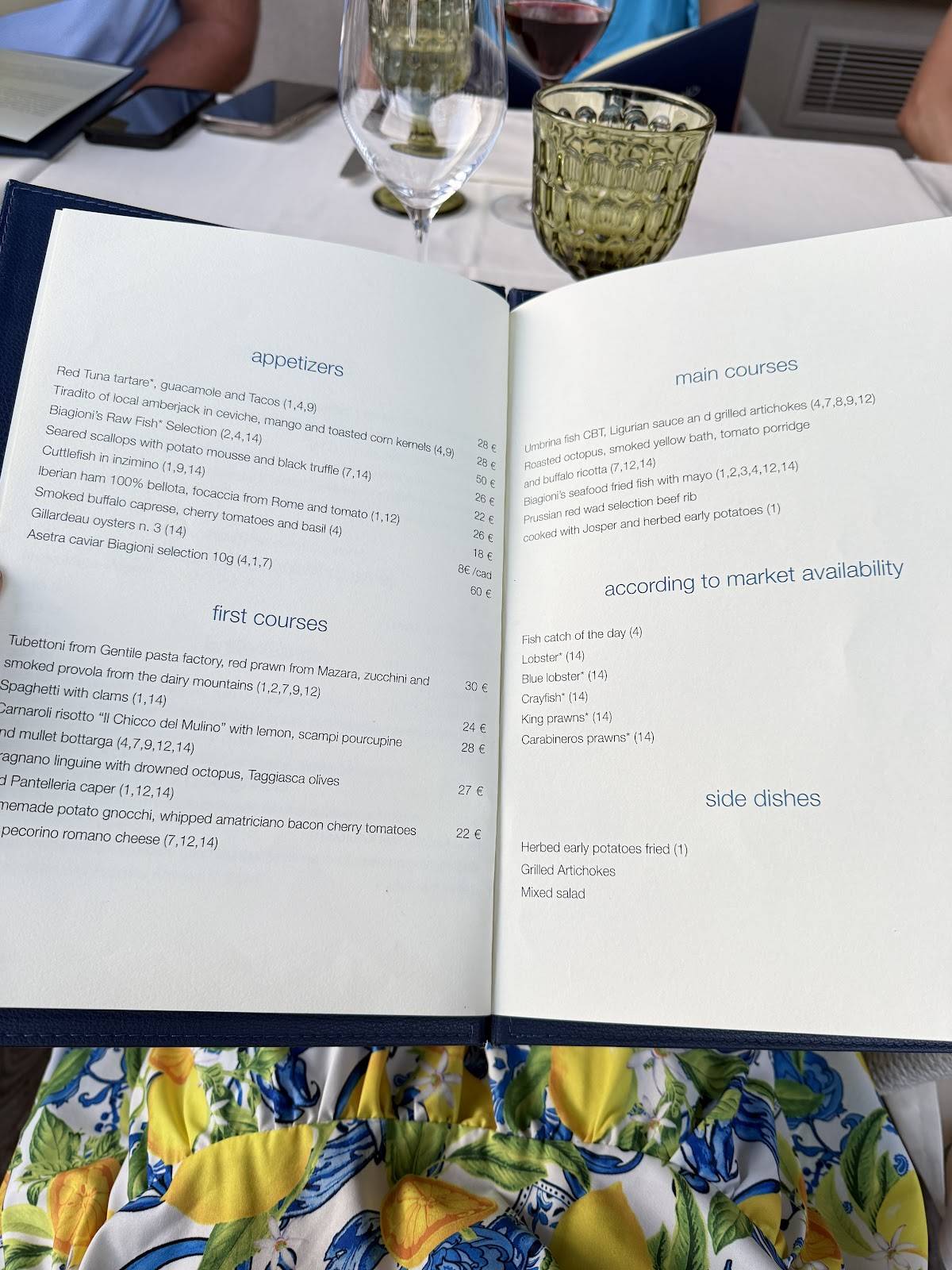 Menu di Biagioni Salò 