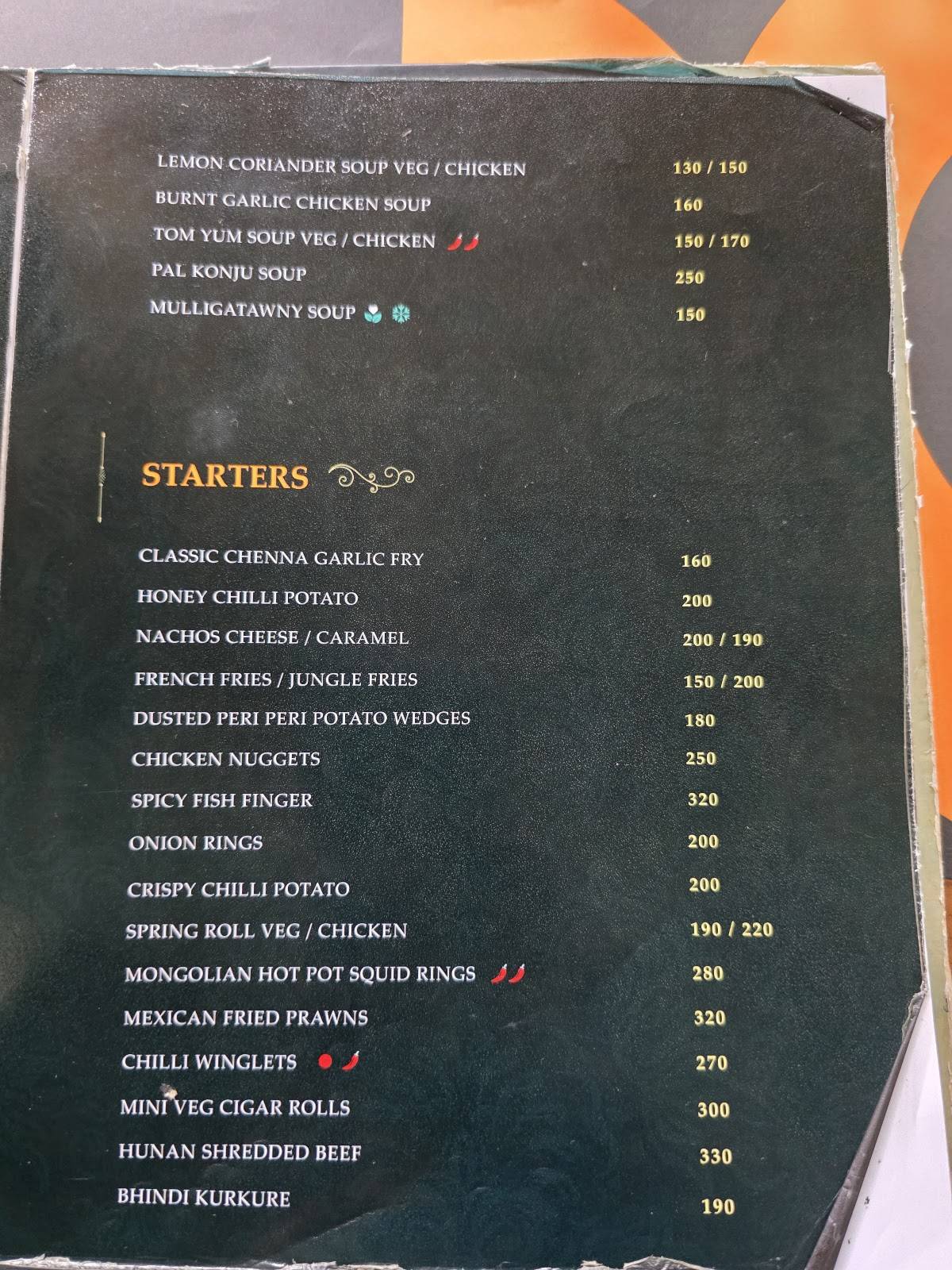 Bianco Restaurant menu