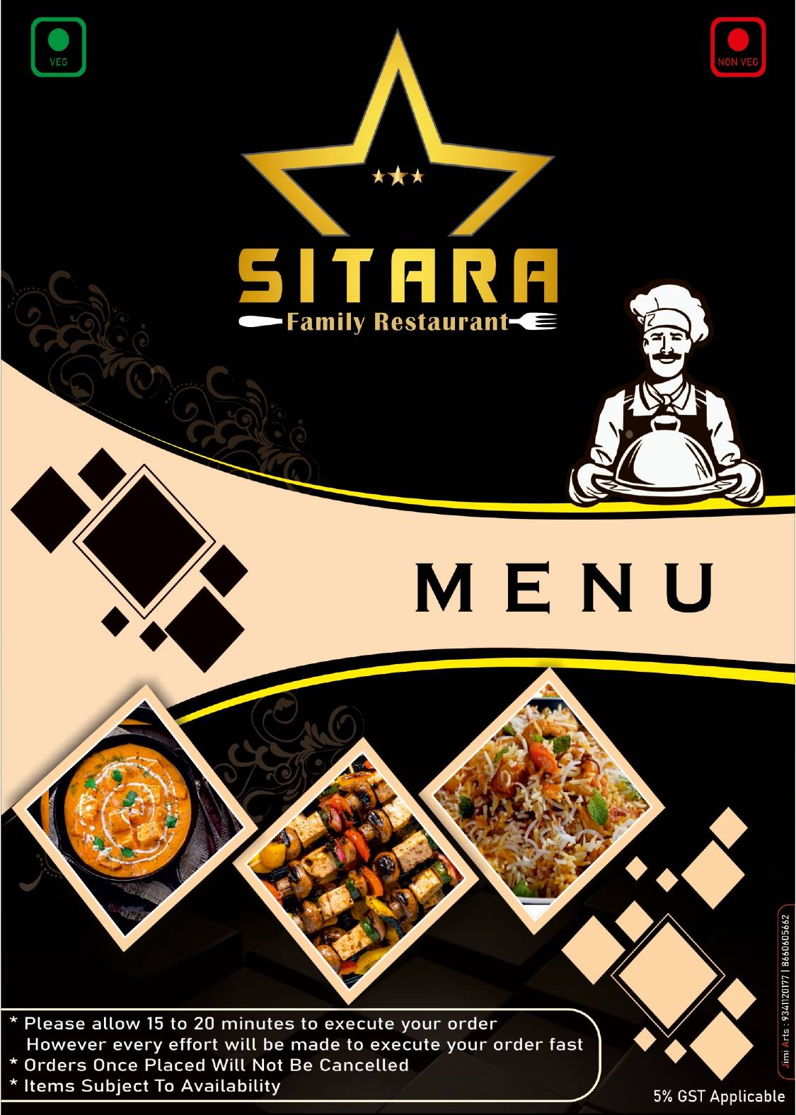 Sitara Family Restaurant menu