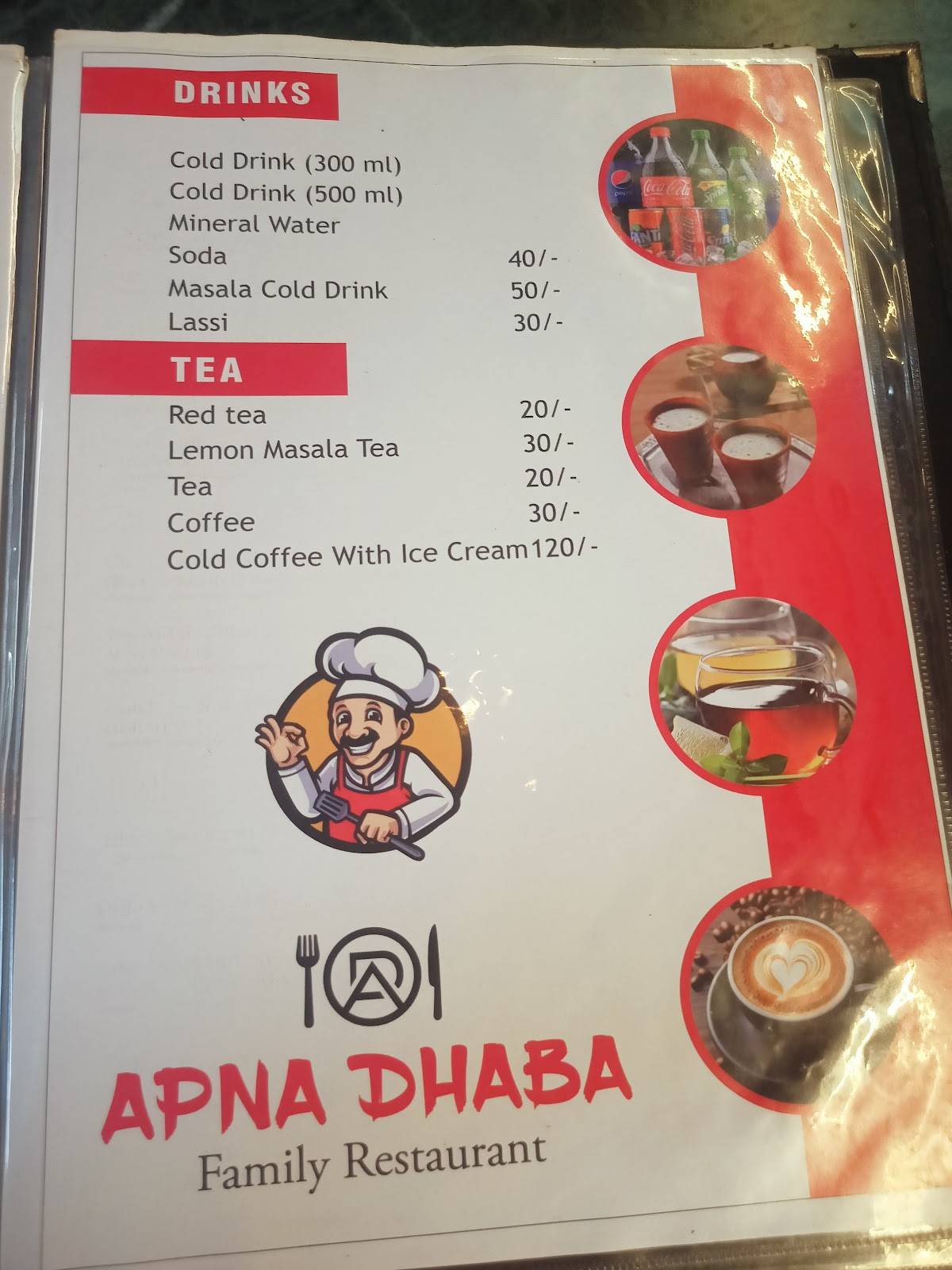 Apna Dhaba and Family Restaurant menu