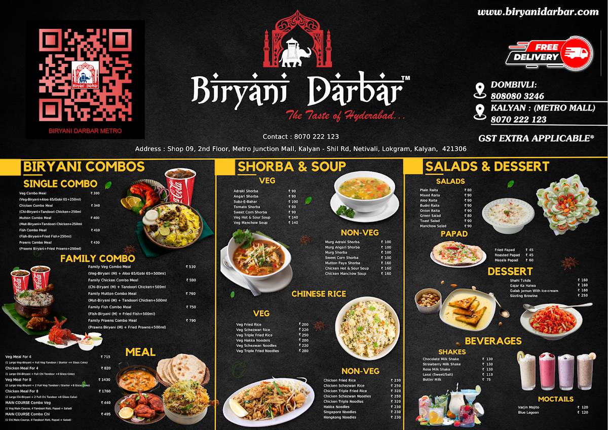 Biryani Darbar (Metro Mall) menu