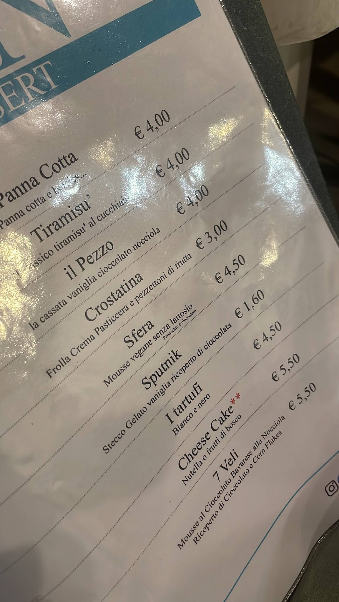 Menu di Trattoria per Camionisti 