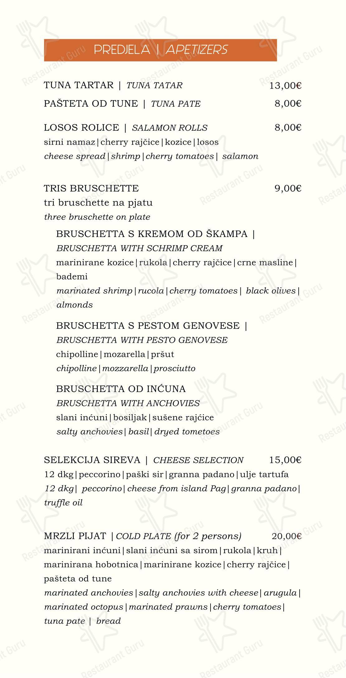 Menu di Bistro Gugulo - Menu