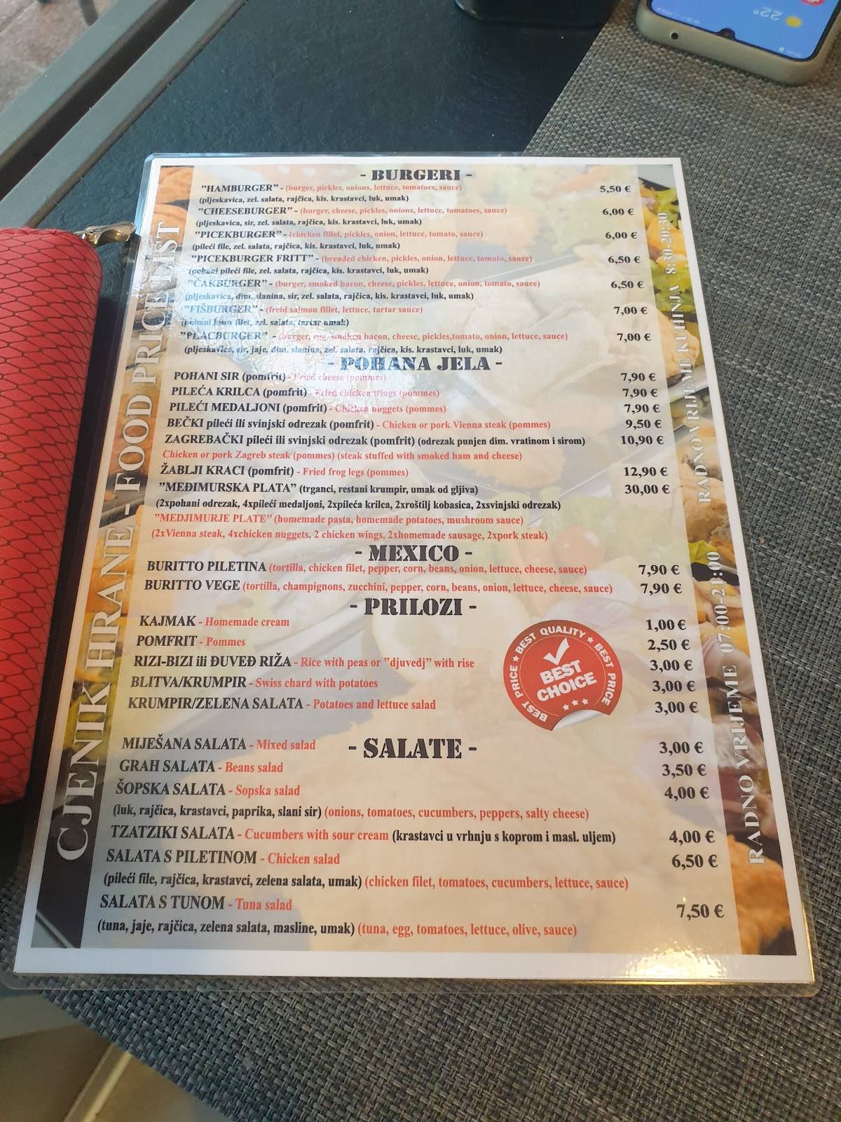 Menu di Bistro Pingvin 