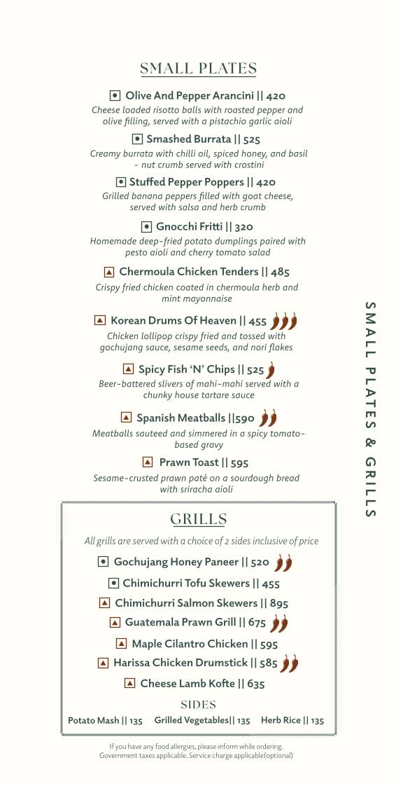 Bizou Cafe & Grill menu
