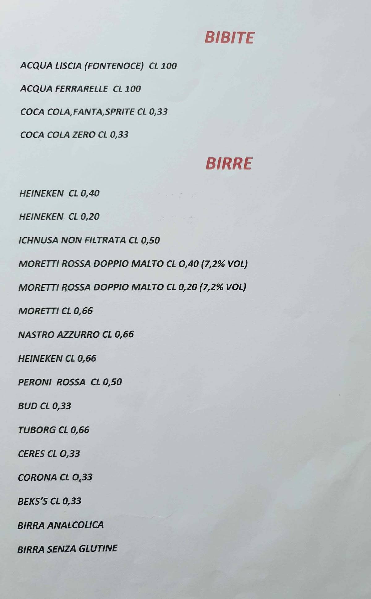 Menu di Blade Runner 