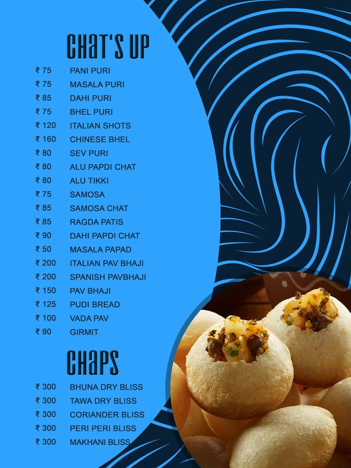 Blue Mist (Malligi) menu
