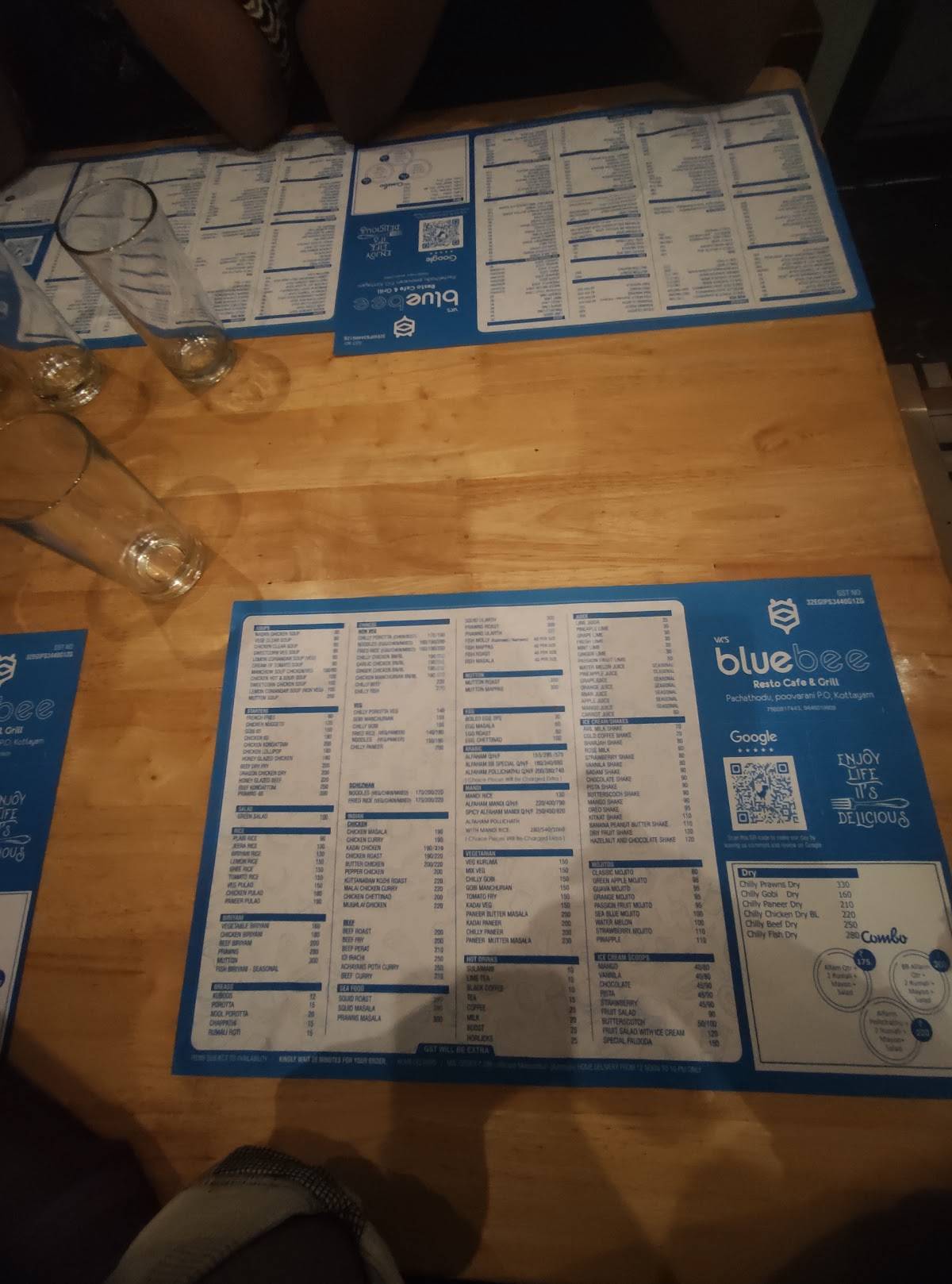 Bluebee RestoCafe menu