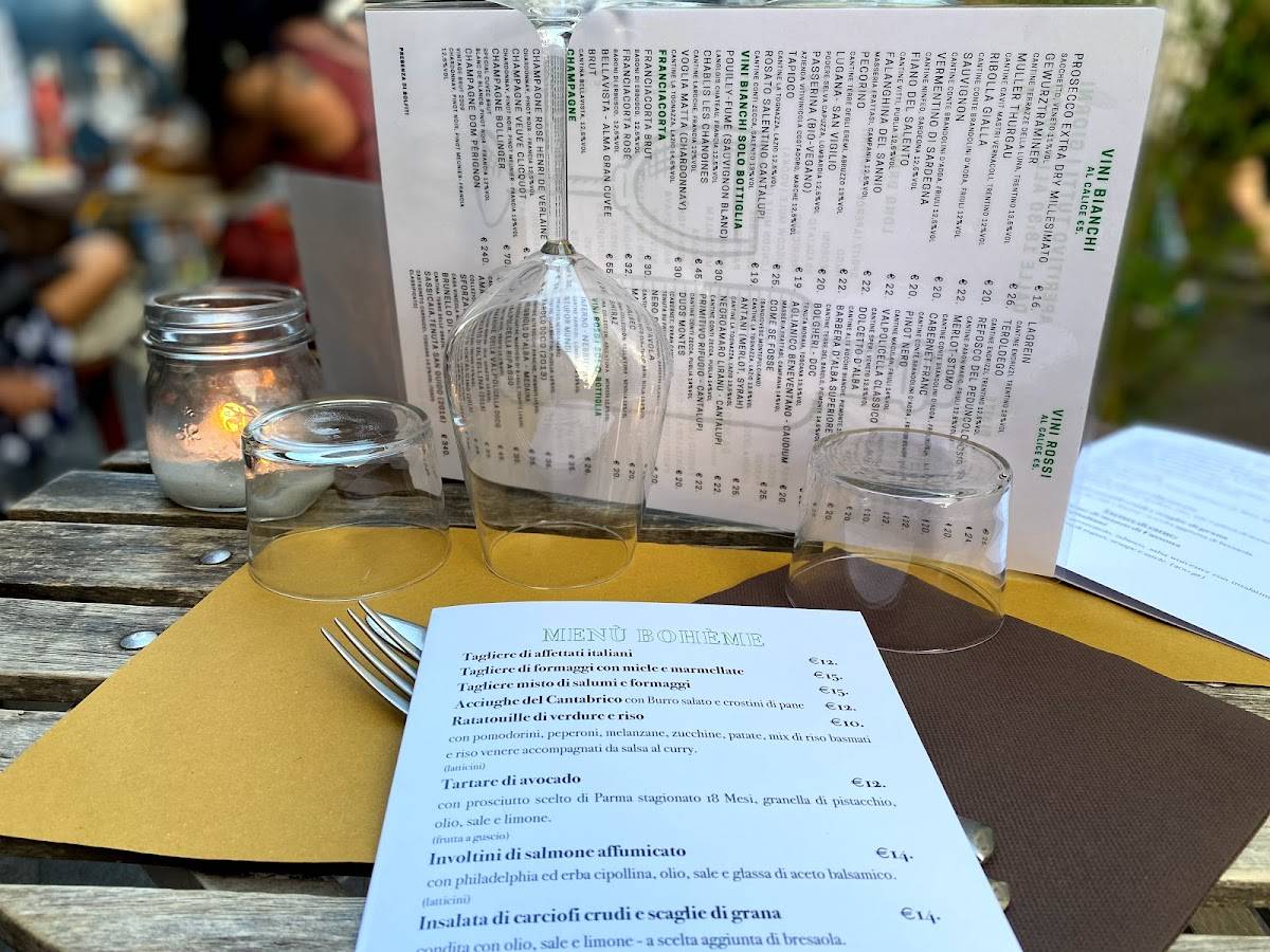 Menu di Bohème Vineria Cucina 