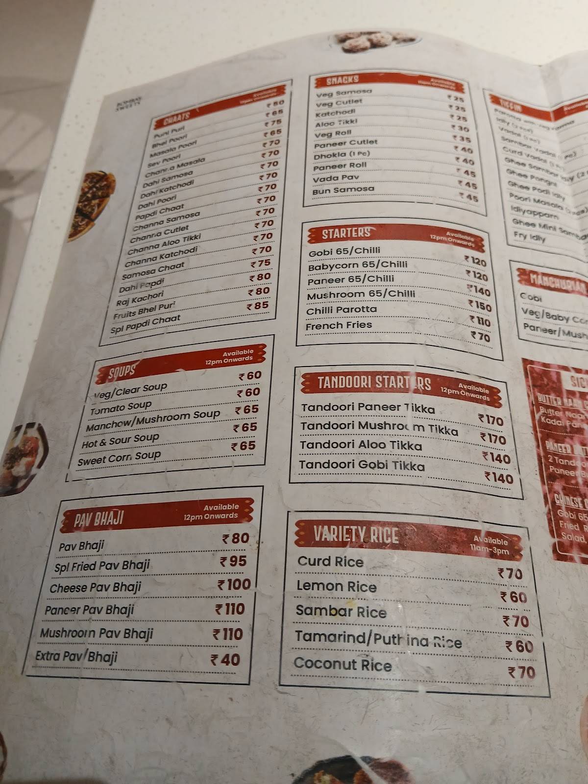 Bombay Sweets menu