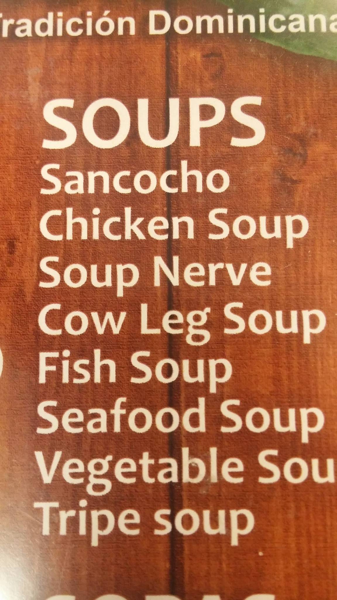 Menu at Bonao Restaurant, Perth Amboy