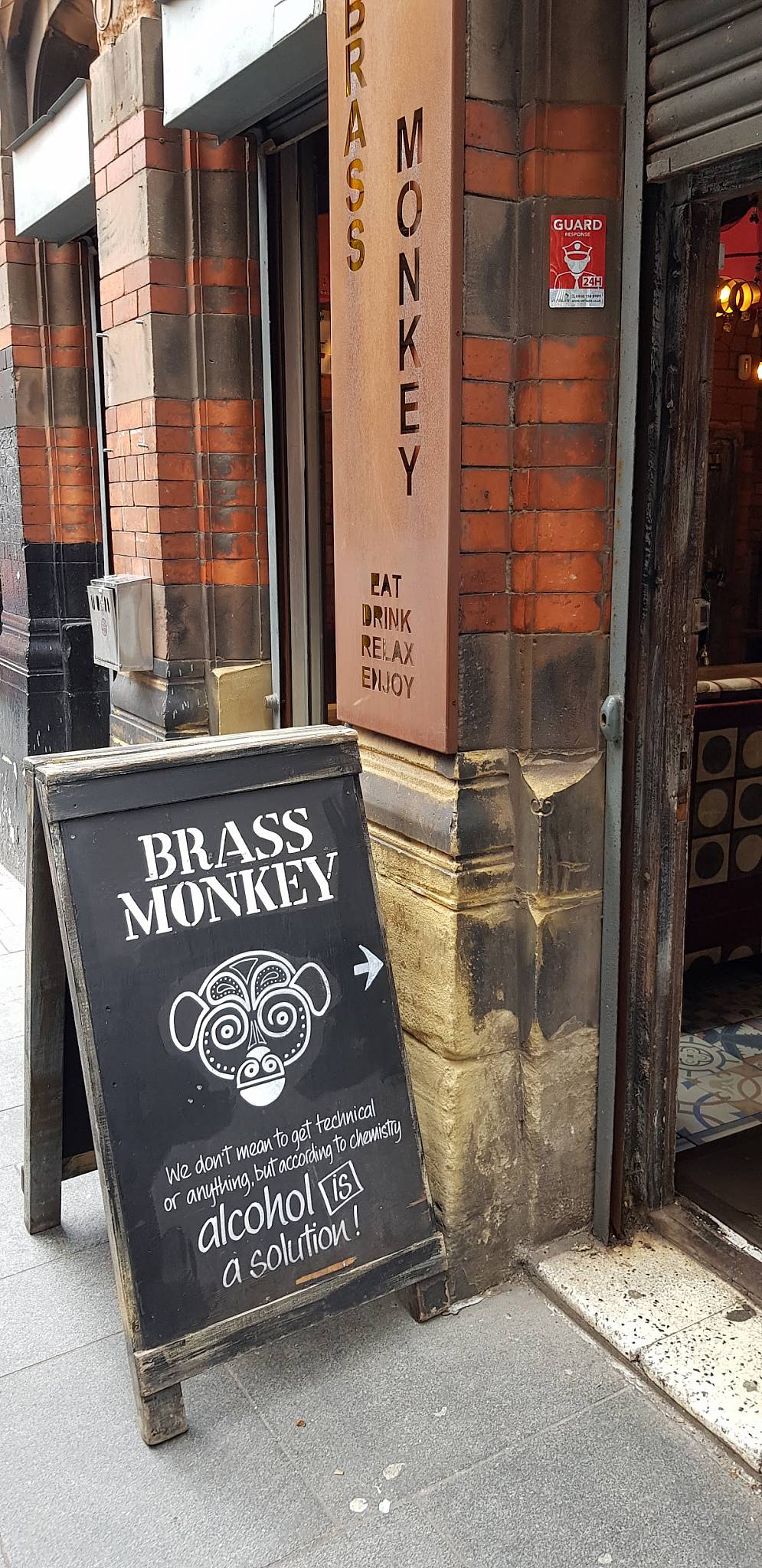 Menu at Brass Monkey pub & bar, Liverpool, 35 School Ln