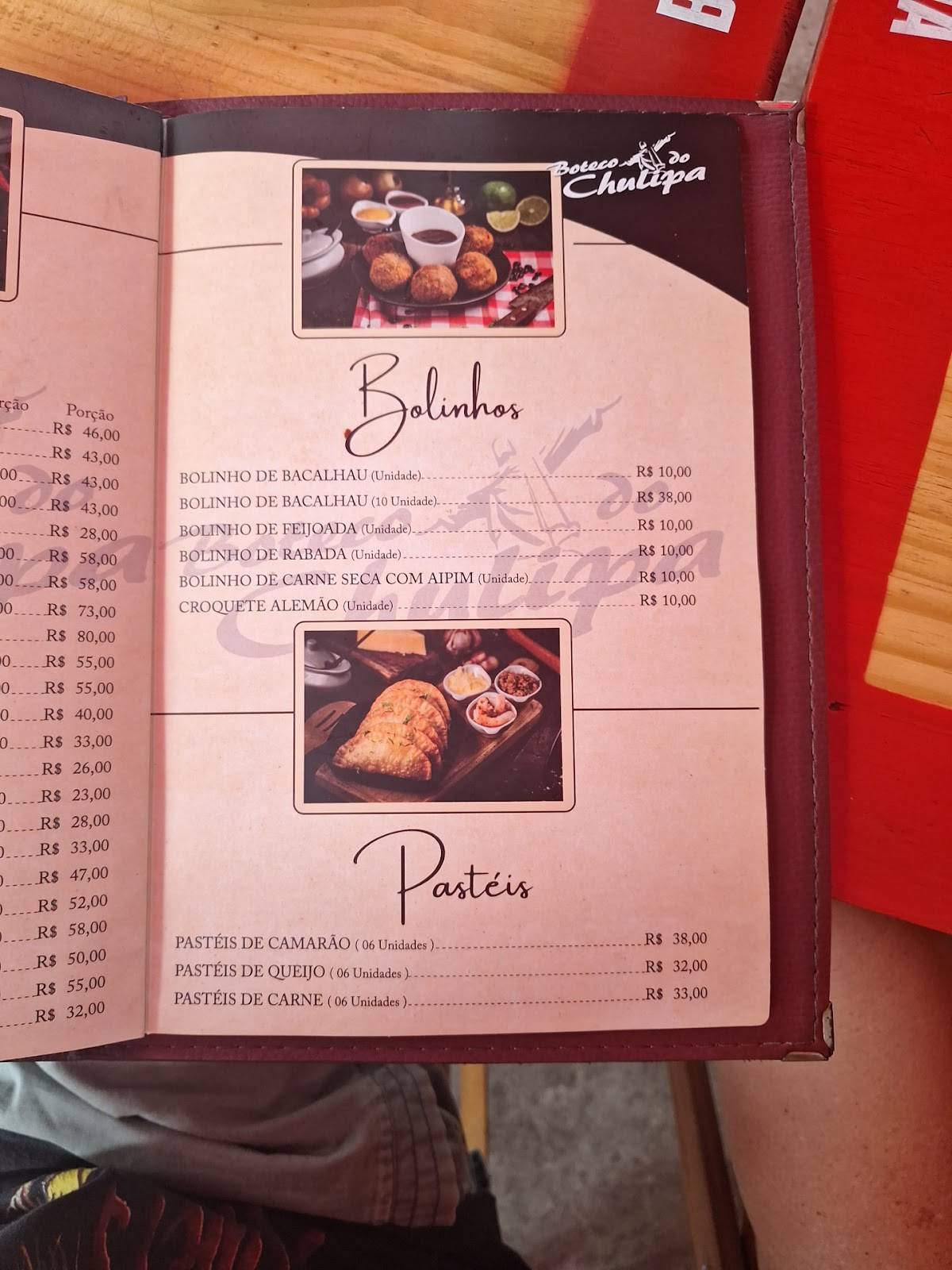 Boteco do Chulipa cardápio