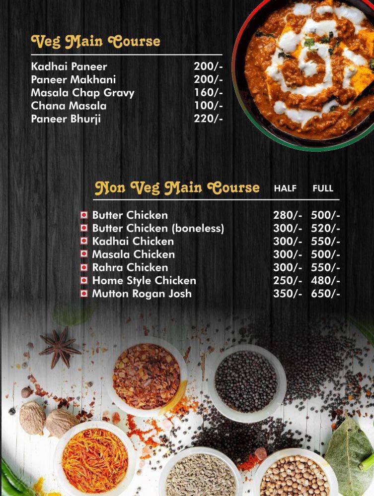 Boxer's kitchen menu