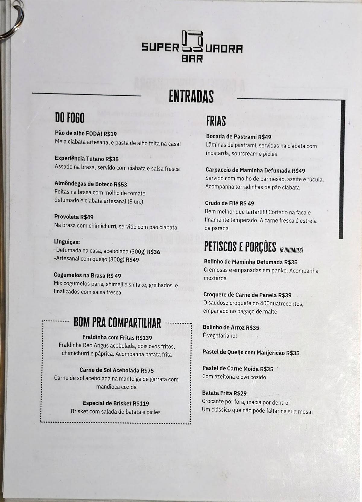 Superquadra Bar: Cerveja, Churrasco, Comida, Sanduíches, Delivery Asa Norte DF cardápio