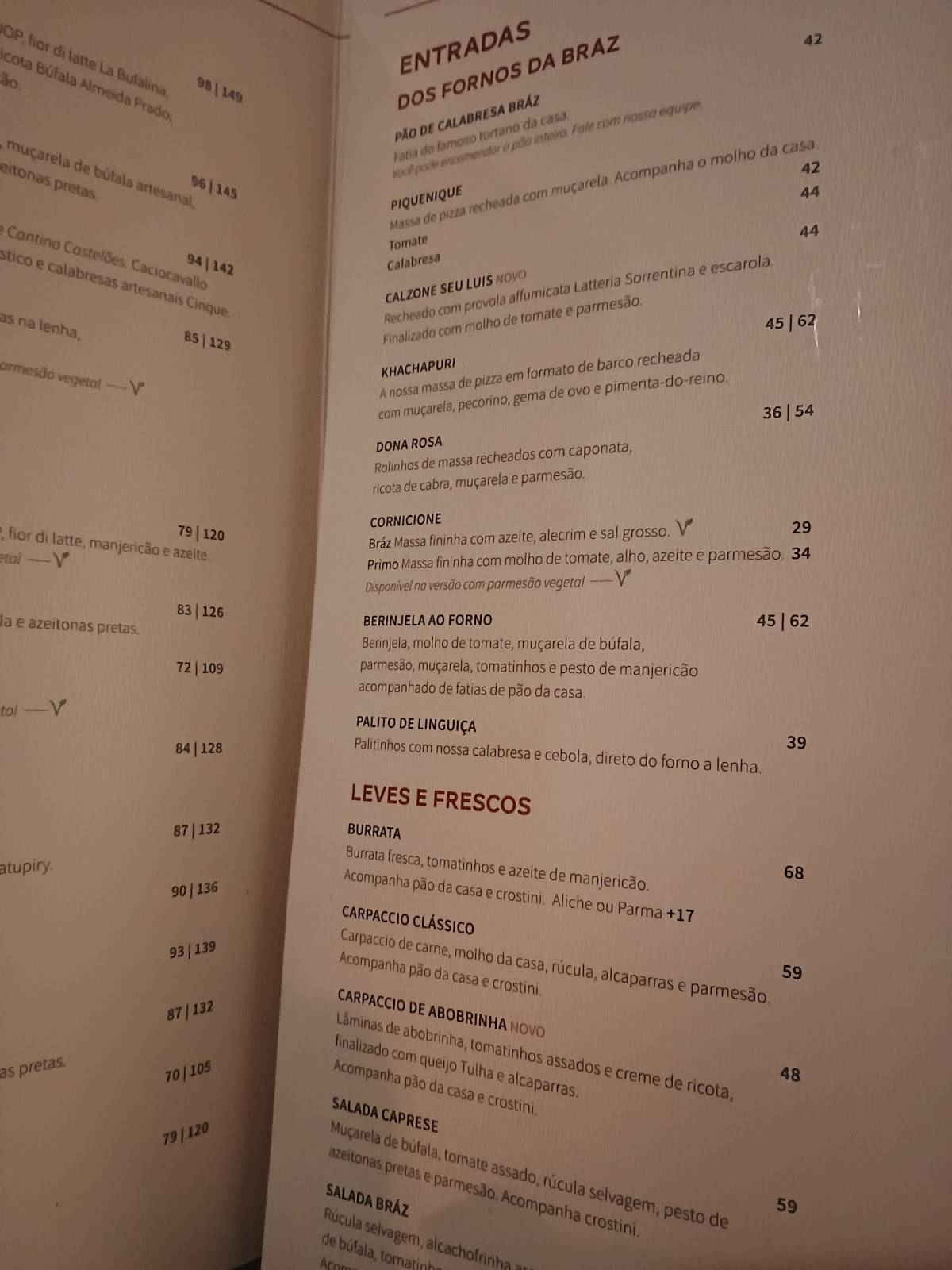 Bráz Pizzaria cardápio