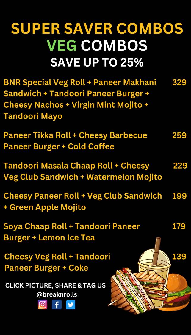 Break N Rolls menu