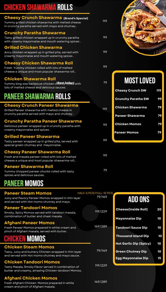 Break N Rolls menu