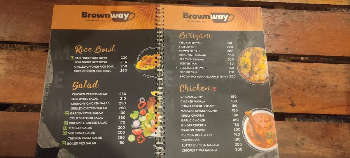 Brownway Cafe menu