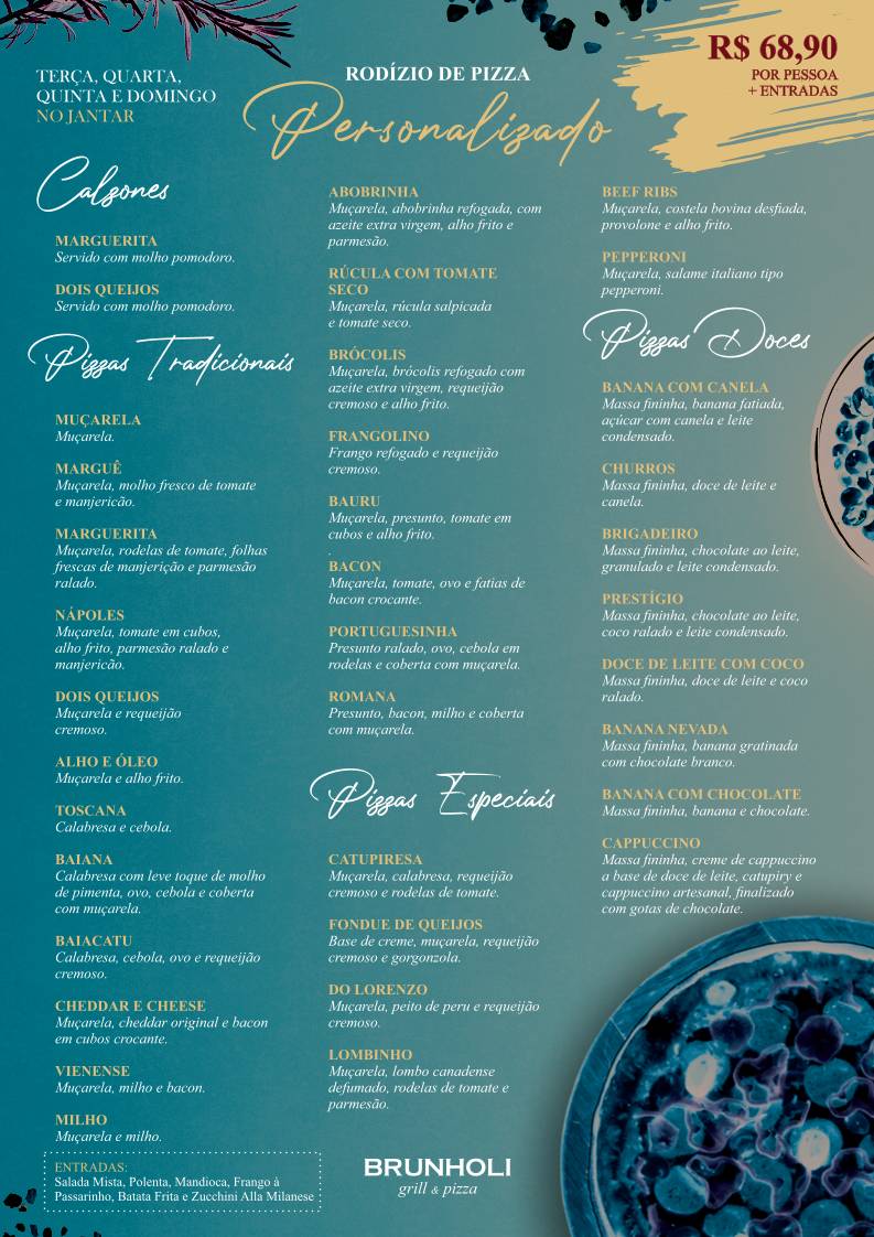 Brunholi Grill & Pizza cardápio