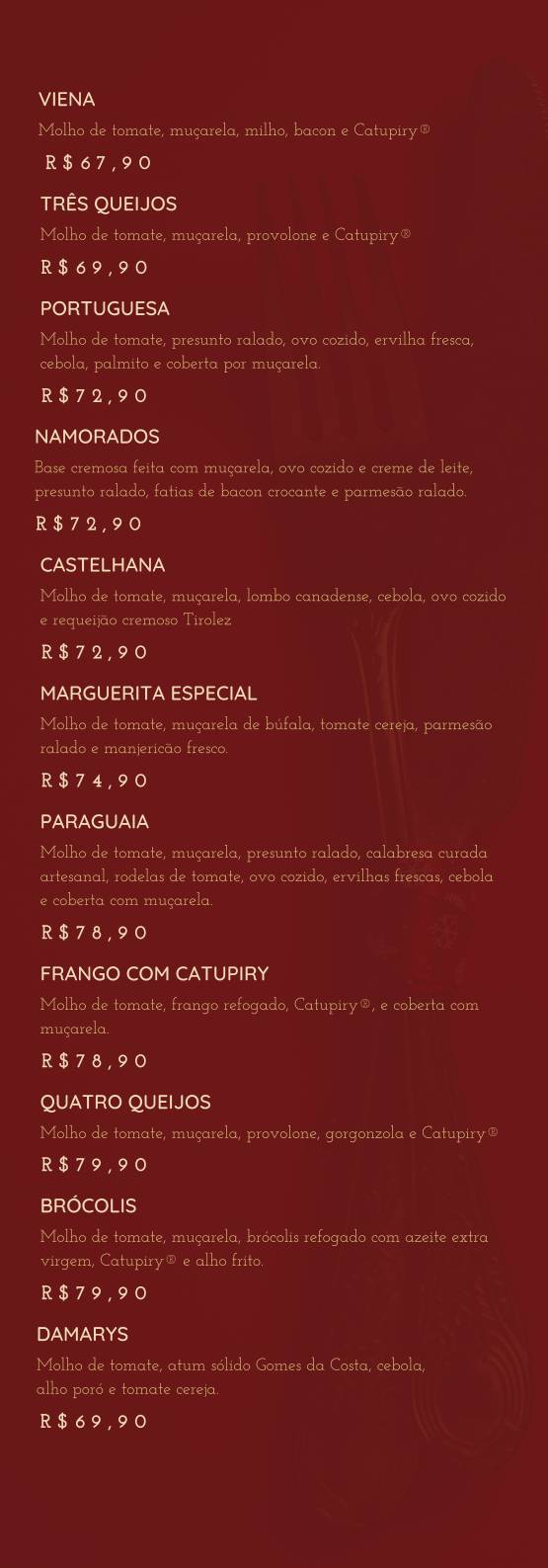 Brunholi Grill & Pizza cardápio