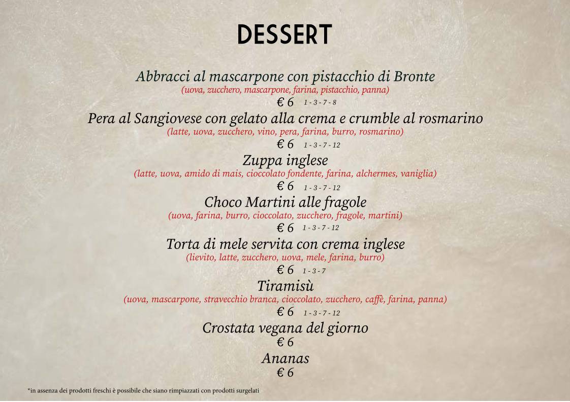 Menu di Buca San Petronio 