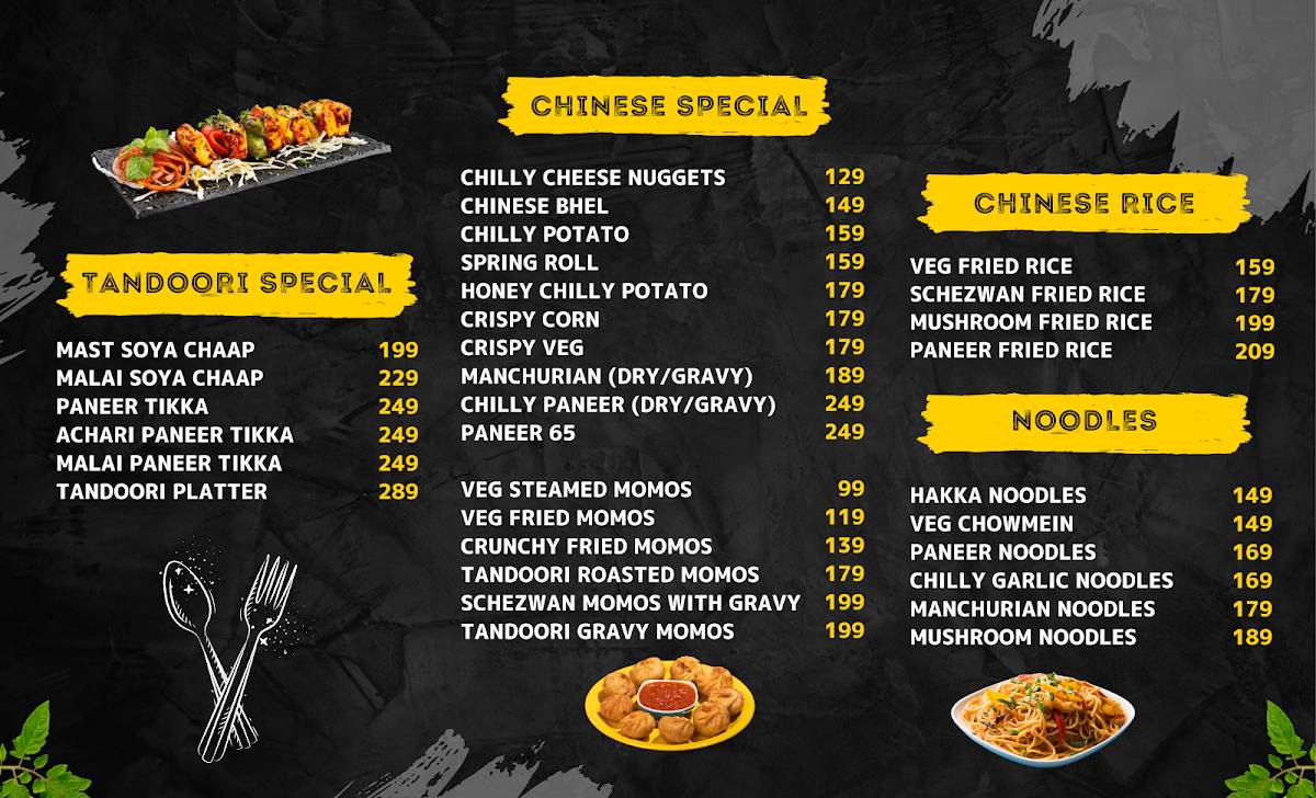 The Moon Restaurant menu