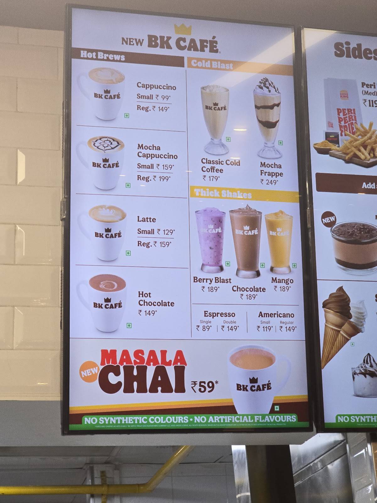 Burger King menu