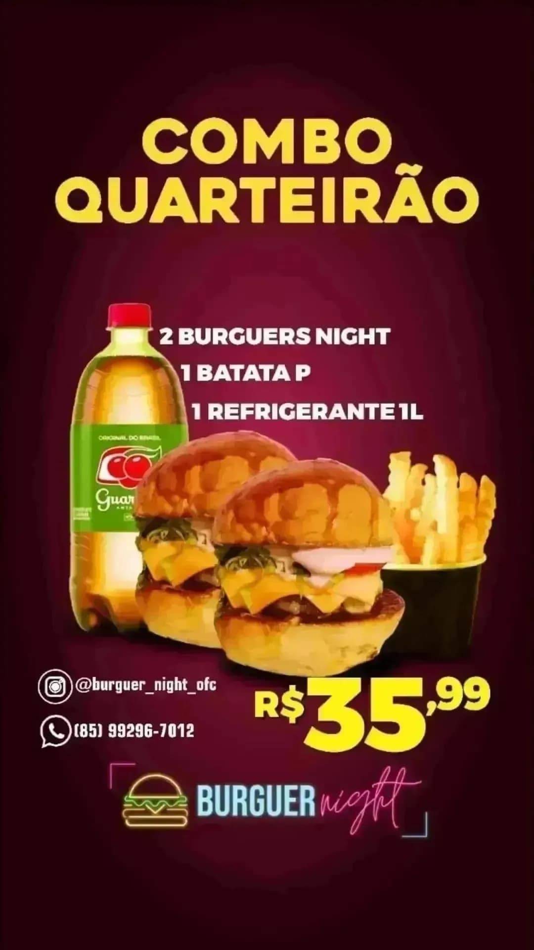 Burguer Night Cascavel Ce cardápio