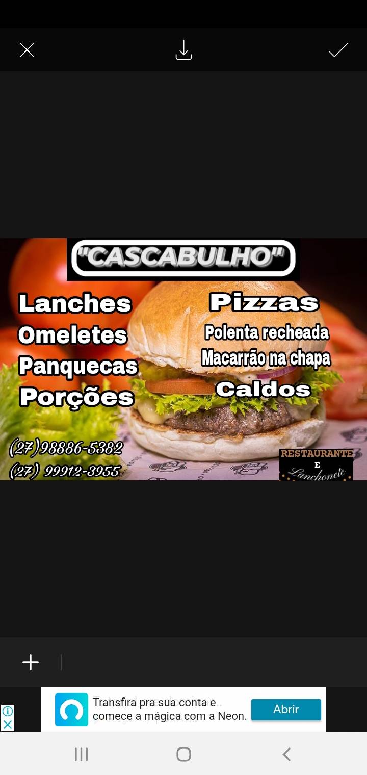 CASCABULHO cardápio