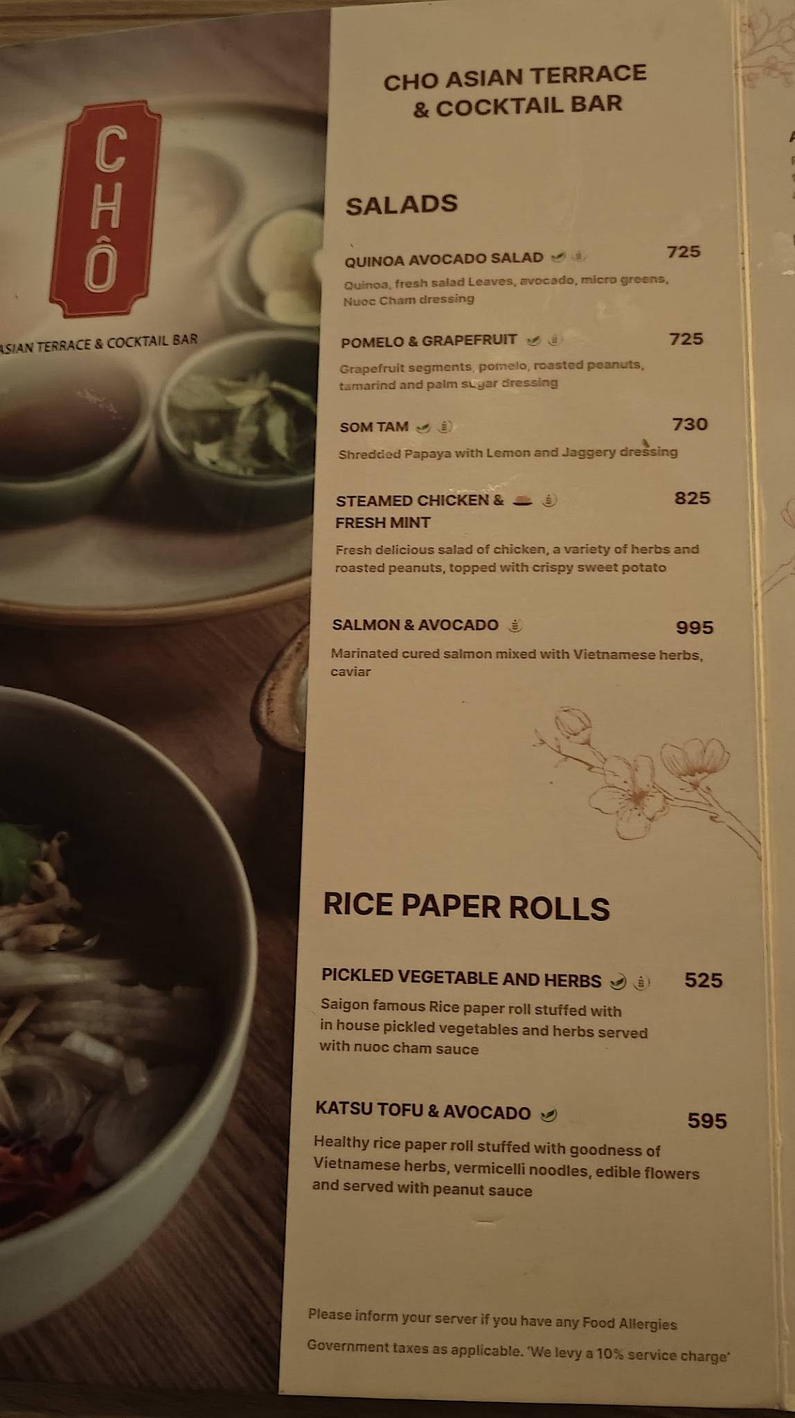 CHÔ - Asian Terrace & Cocktail Bar menu