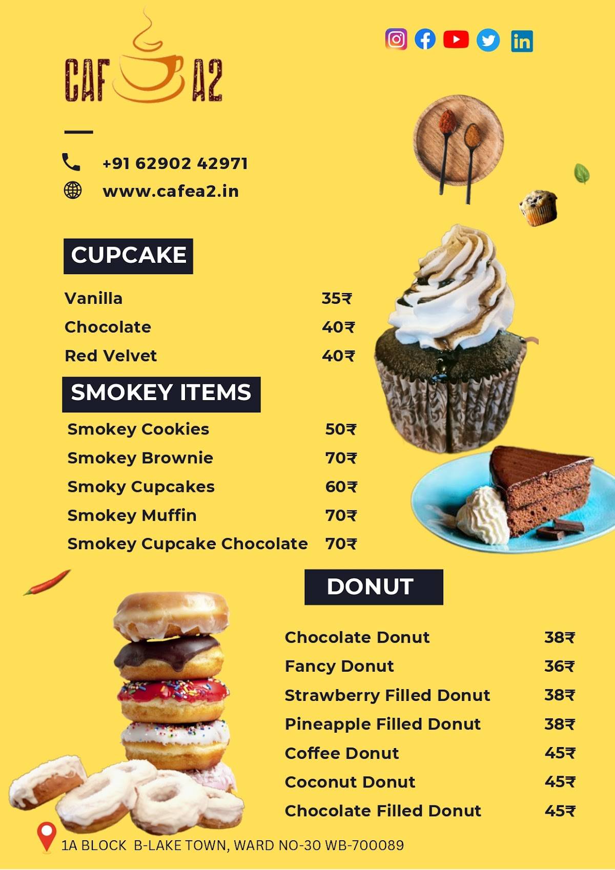 Cafe A2 menu