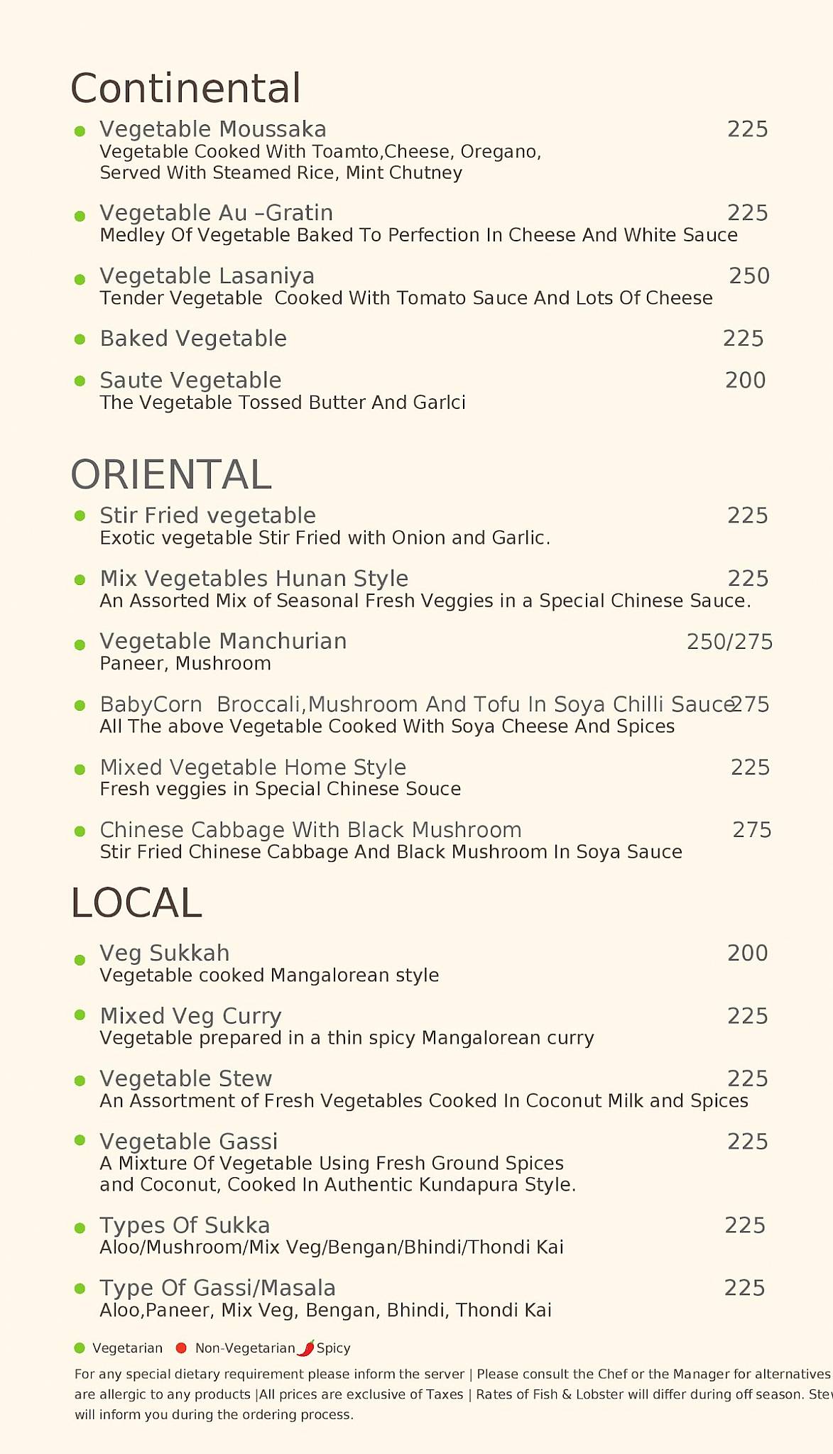 Cafe Atlantis menu