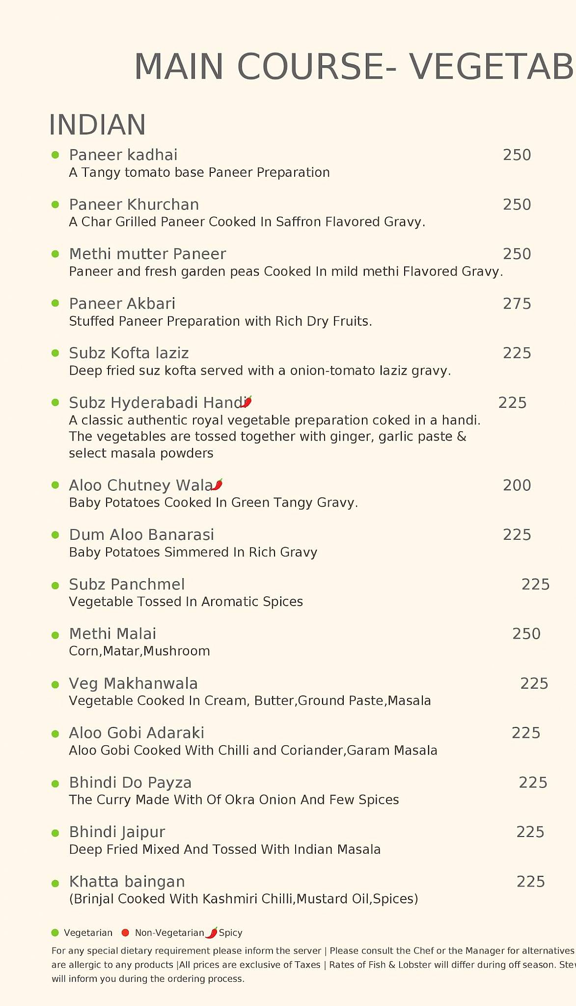 Cafe Atlantis menu