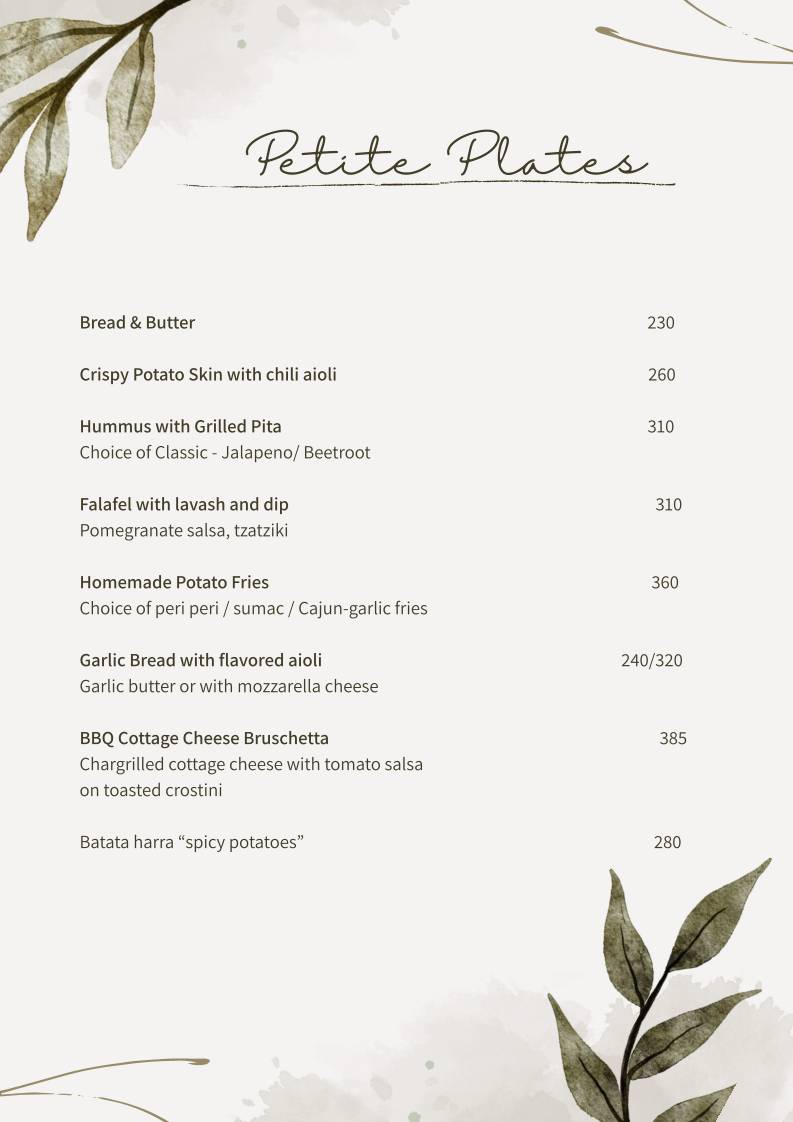 Cafe Basilico - Colaba menu
