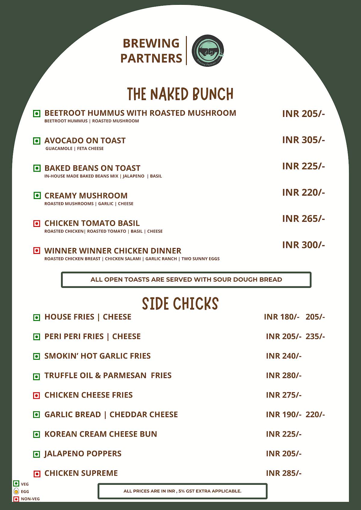 Brewing Partners - Pimpri menu