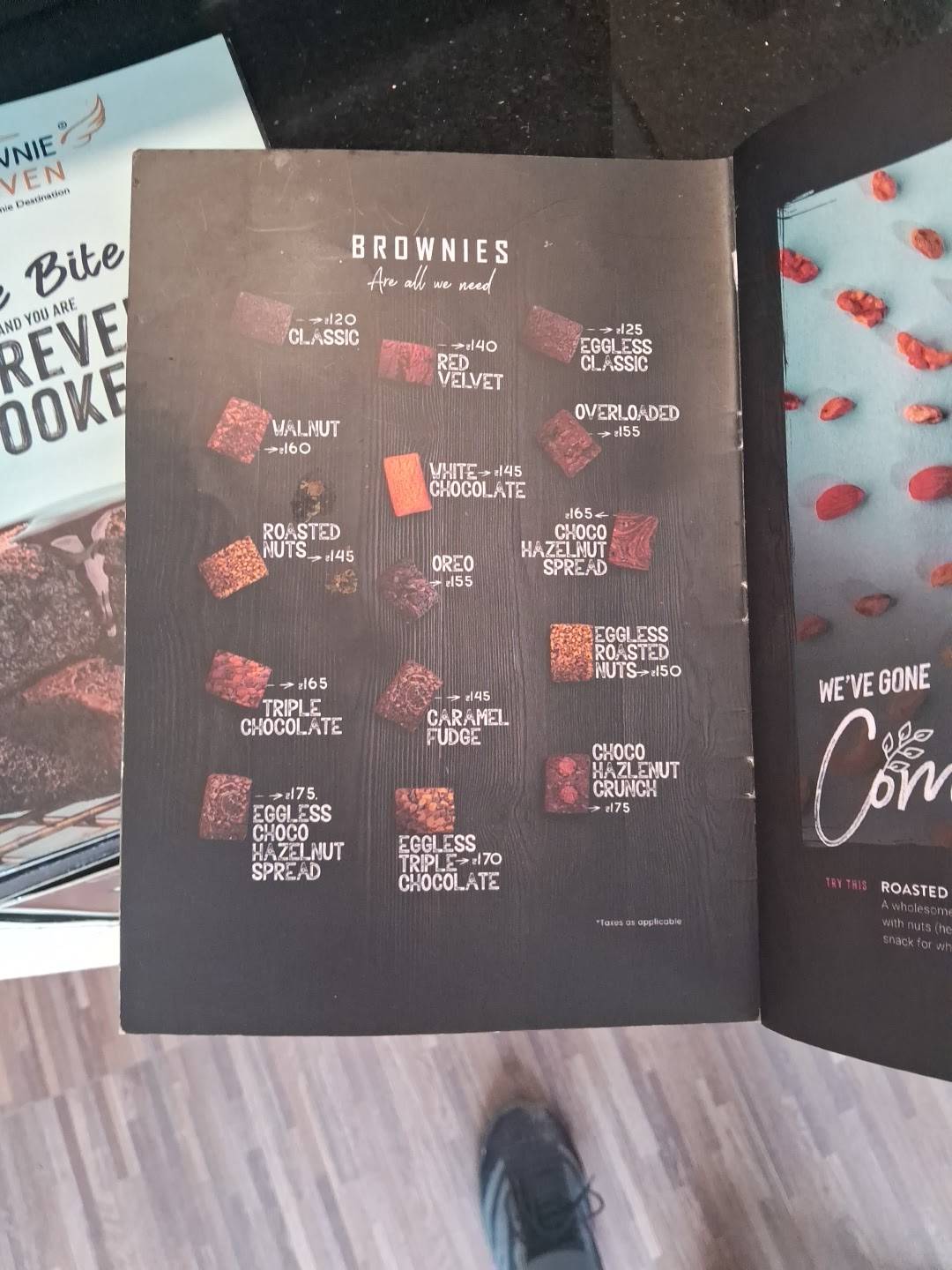Brownie Heaven menu