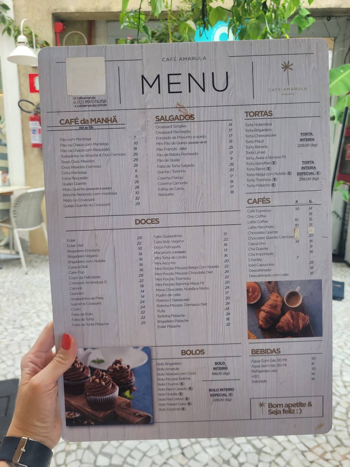 Café Amarula cardápio