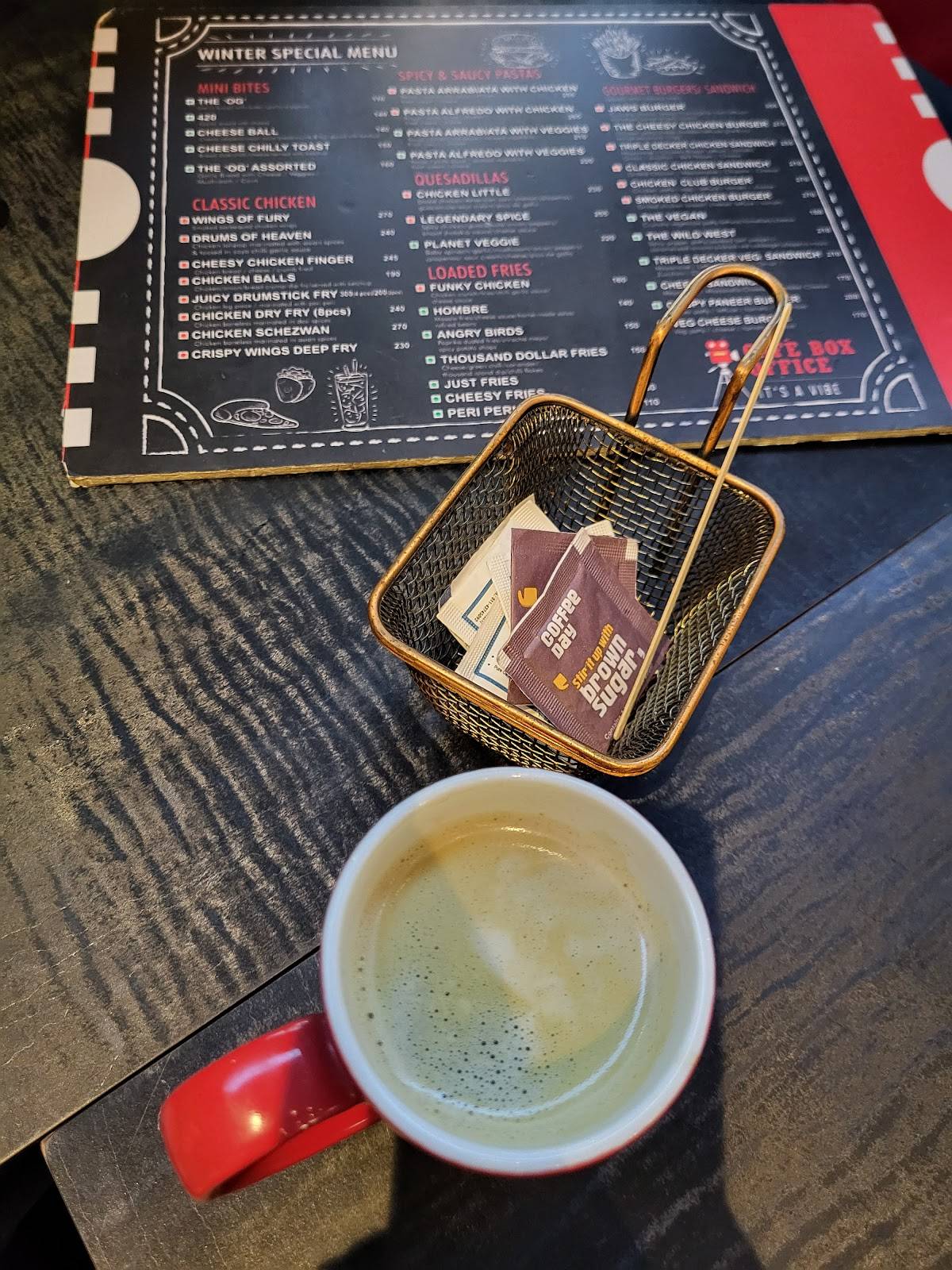 Cafe Box Office menu
