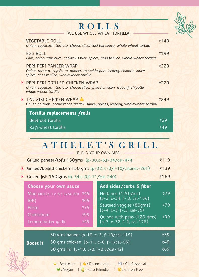 Café Caviar menu