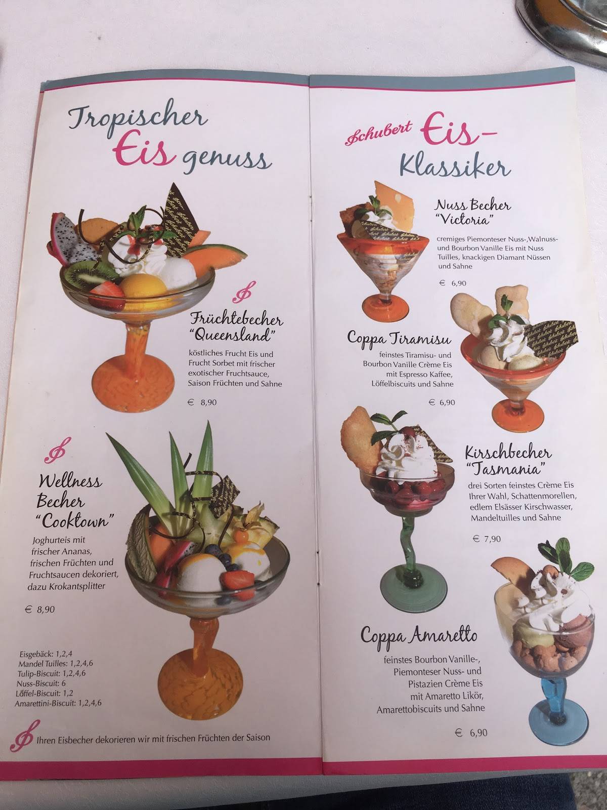 Speisekarte von Confiserie Cafe Schubert, Saarbrücken, Sulzbachstraße 2