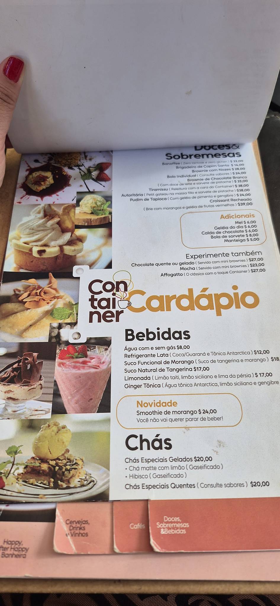Café Container cardápio