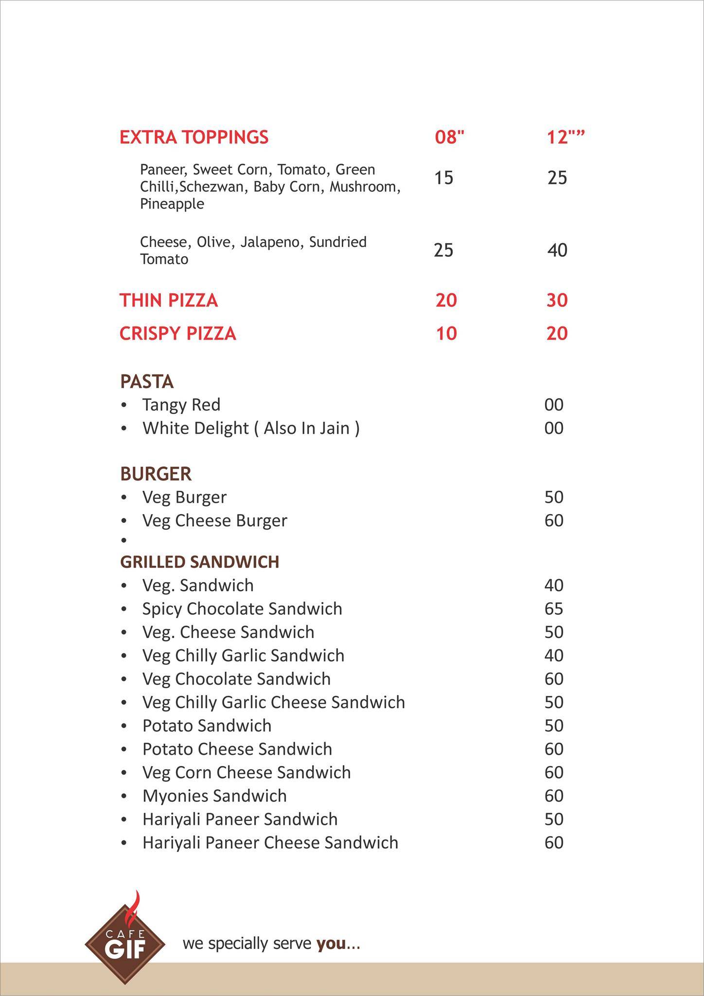 Cafe GIF menu