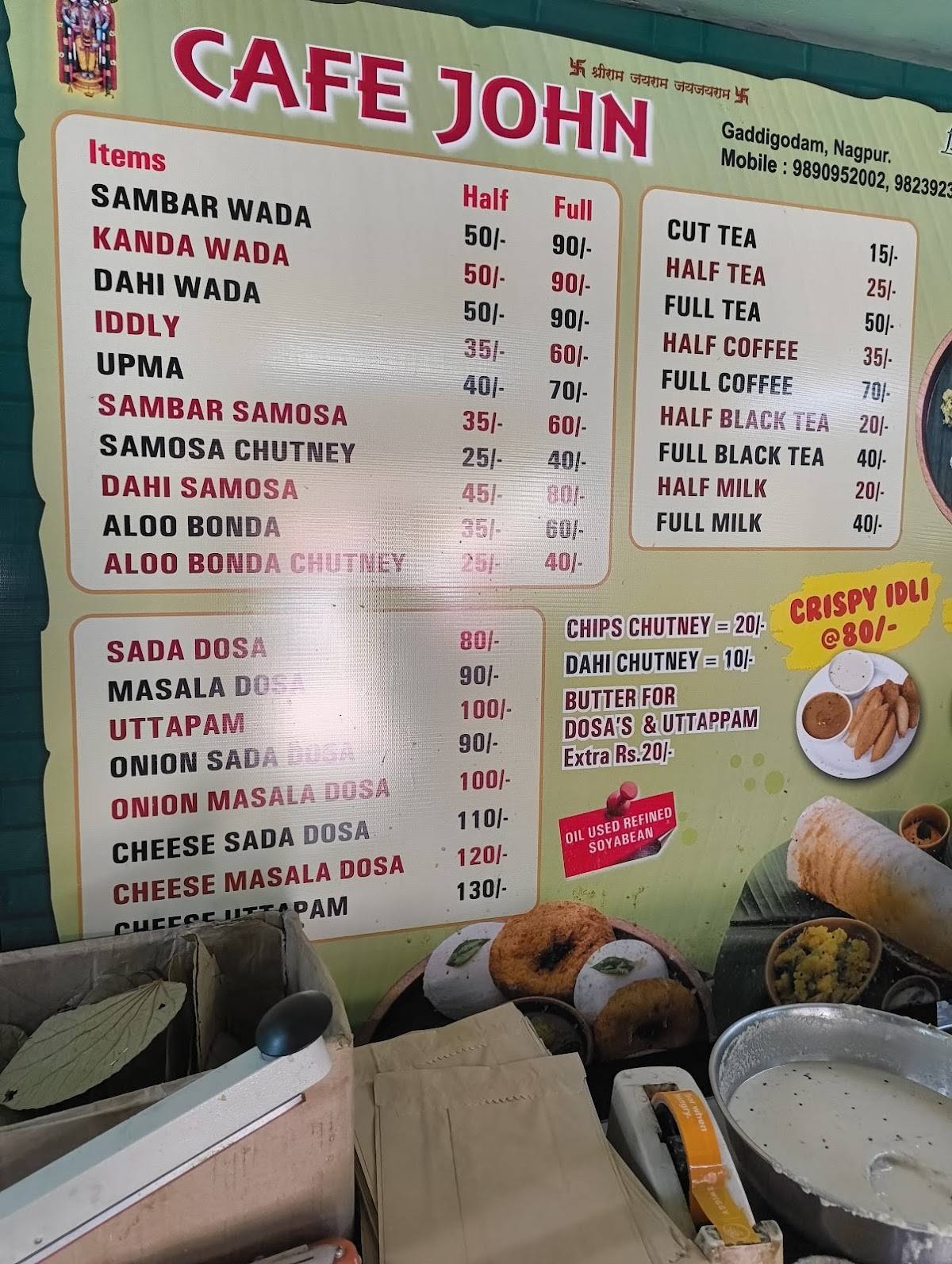 Cafe John Since 1970 -Best South Indian Restaurant menu