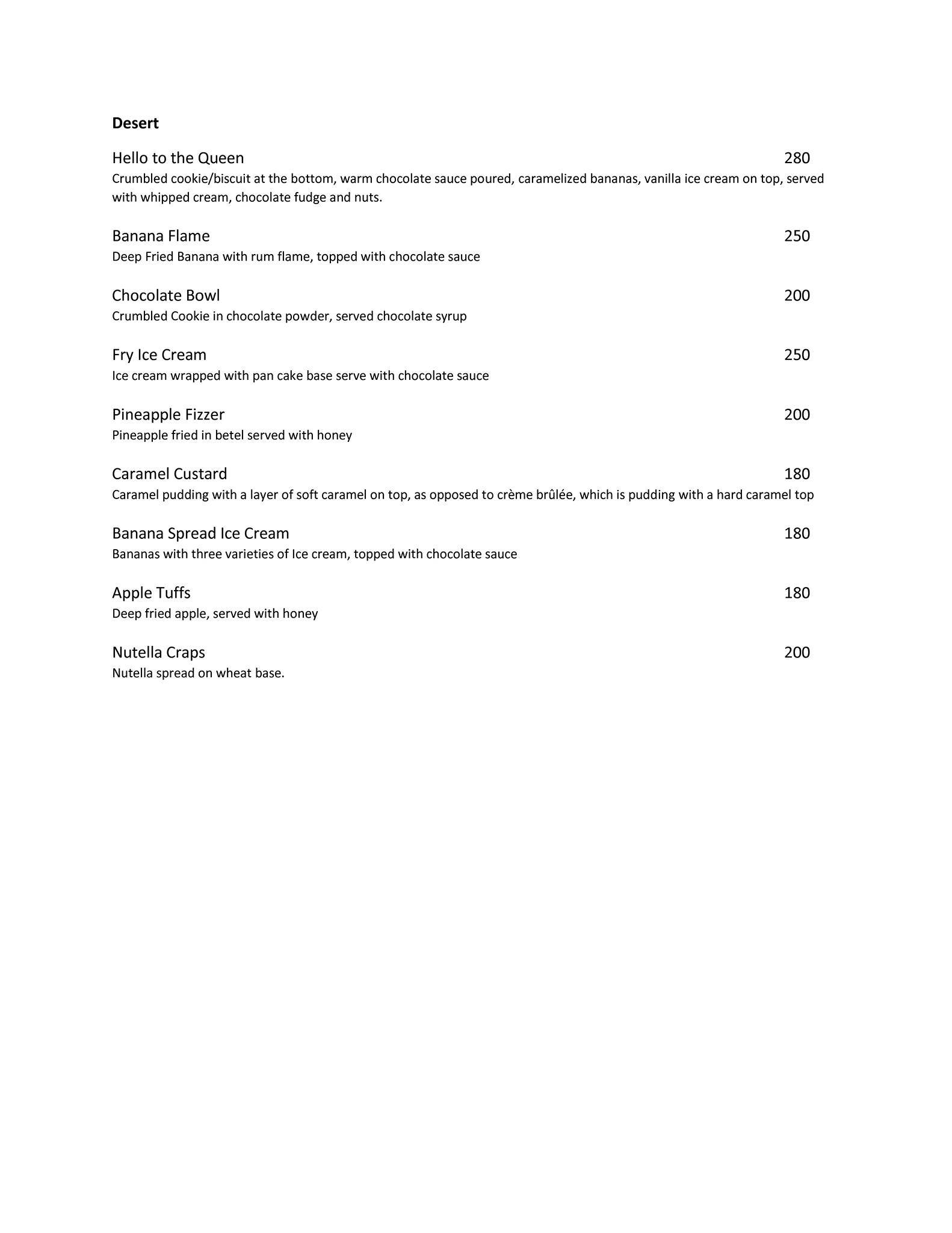 Cafe Live menu