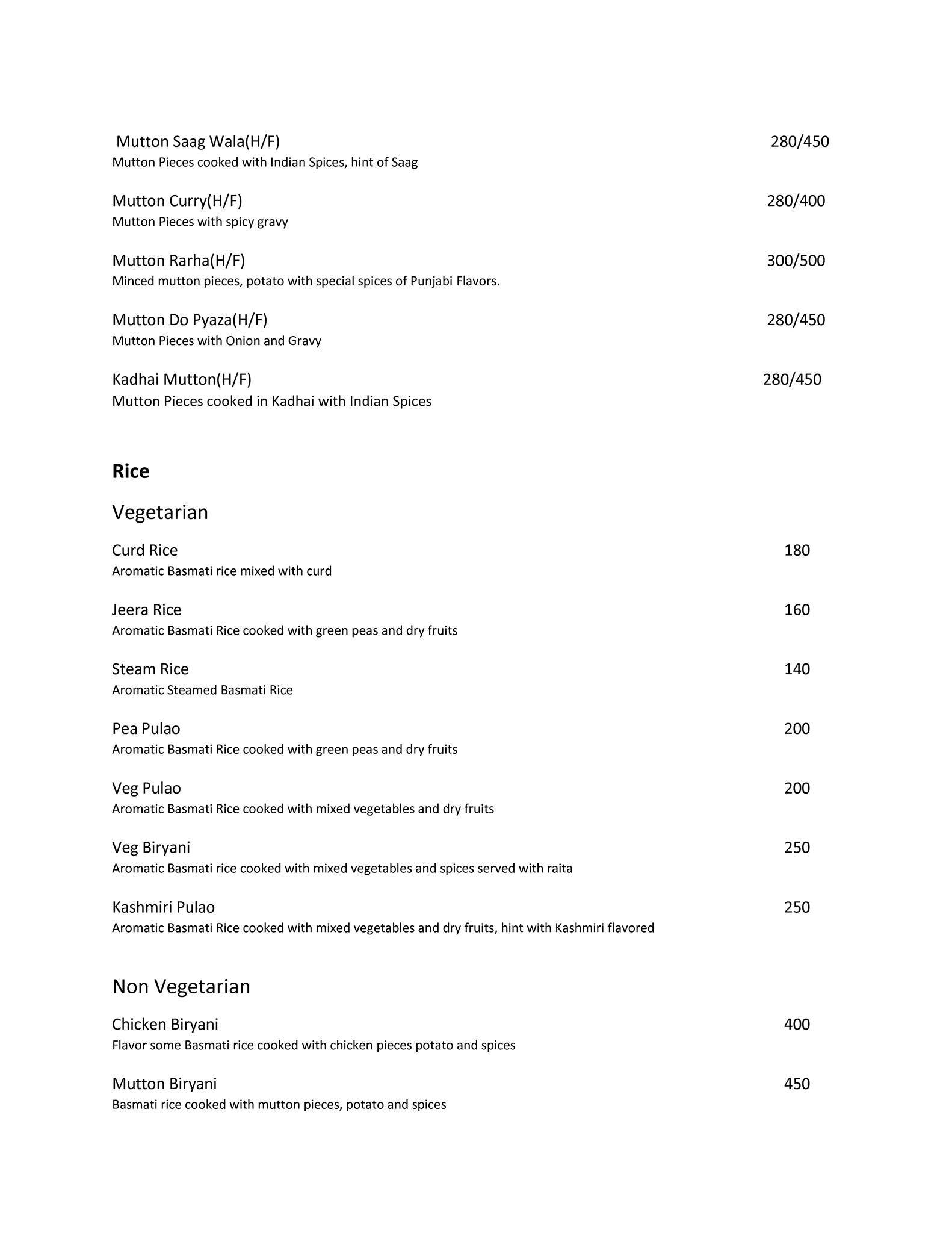 Cafe Live menu