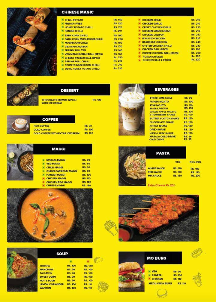 Momo Magic Cafe menu