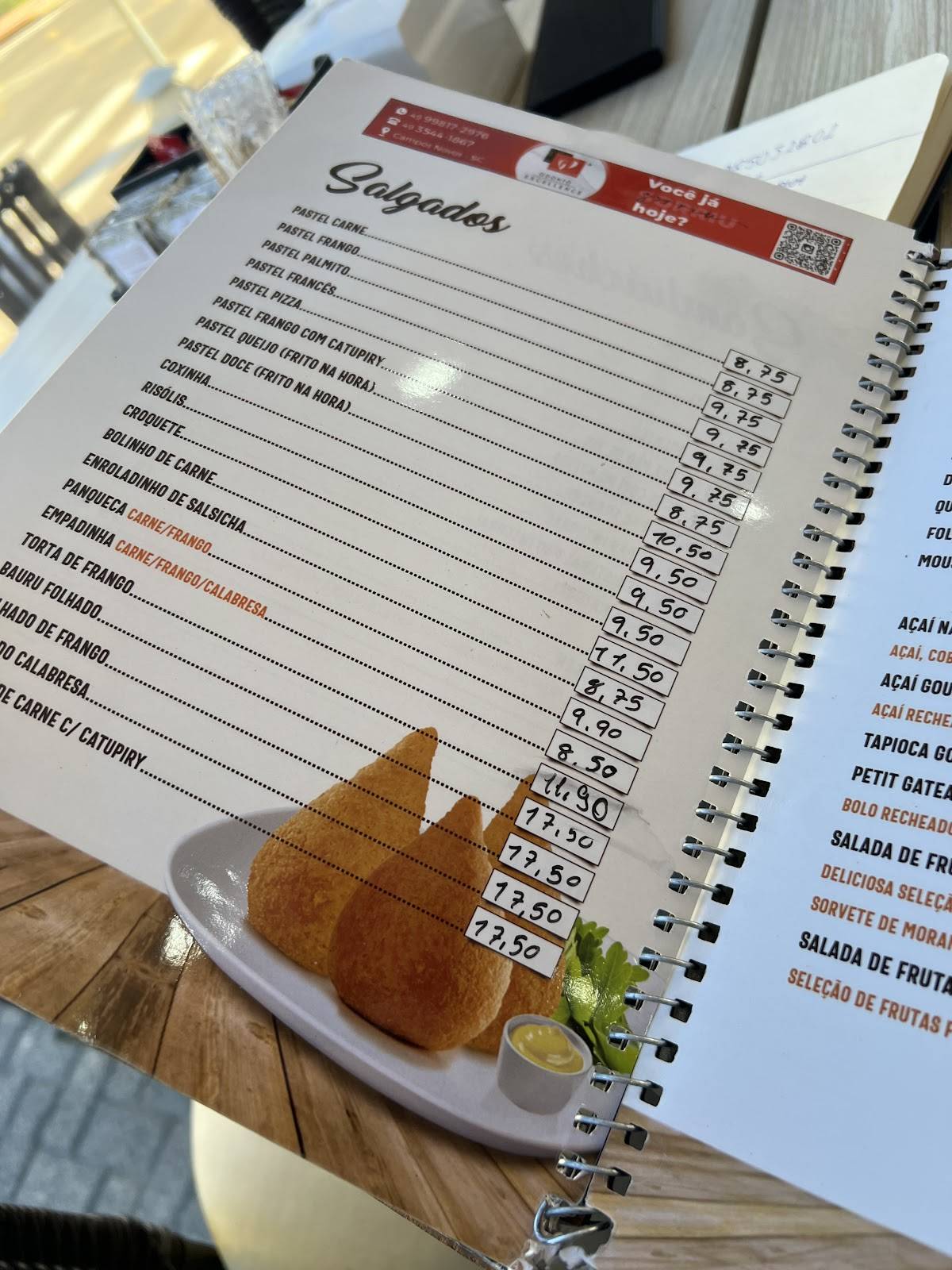 Padaria da Cris cardápio