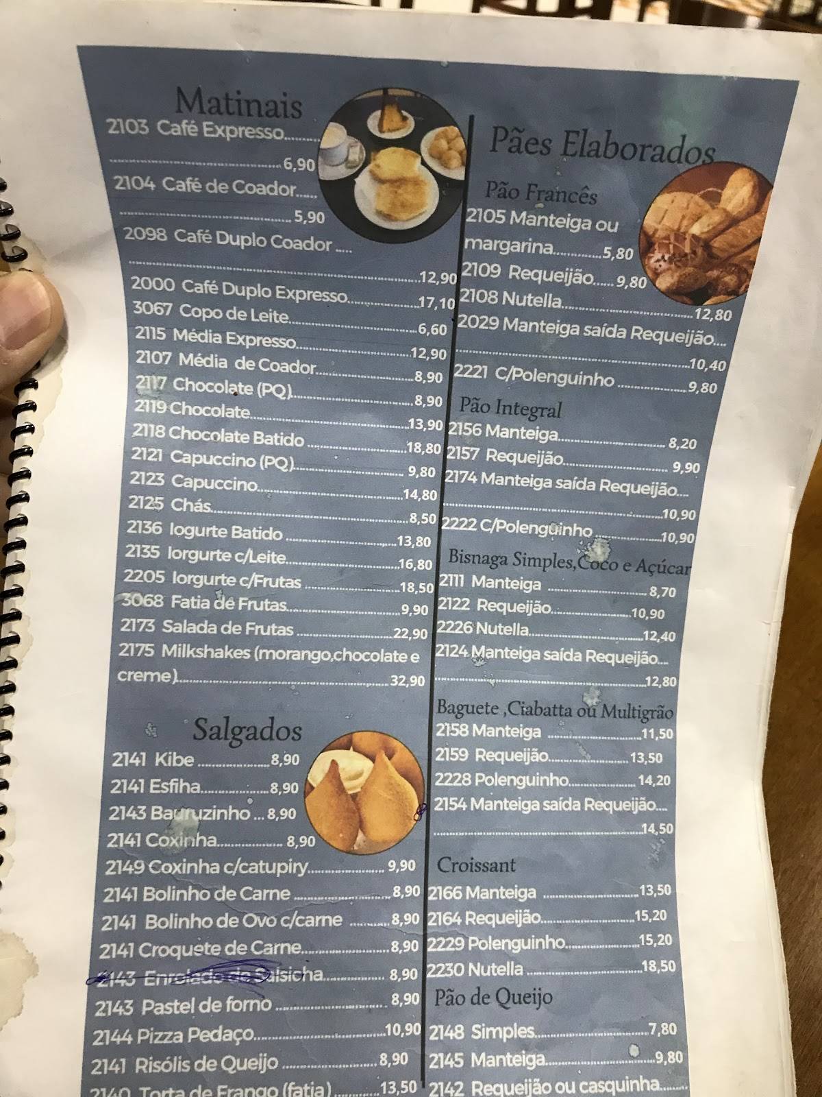 Padaria Ibéria cardápio