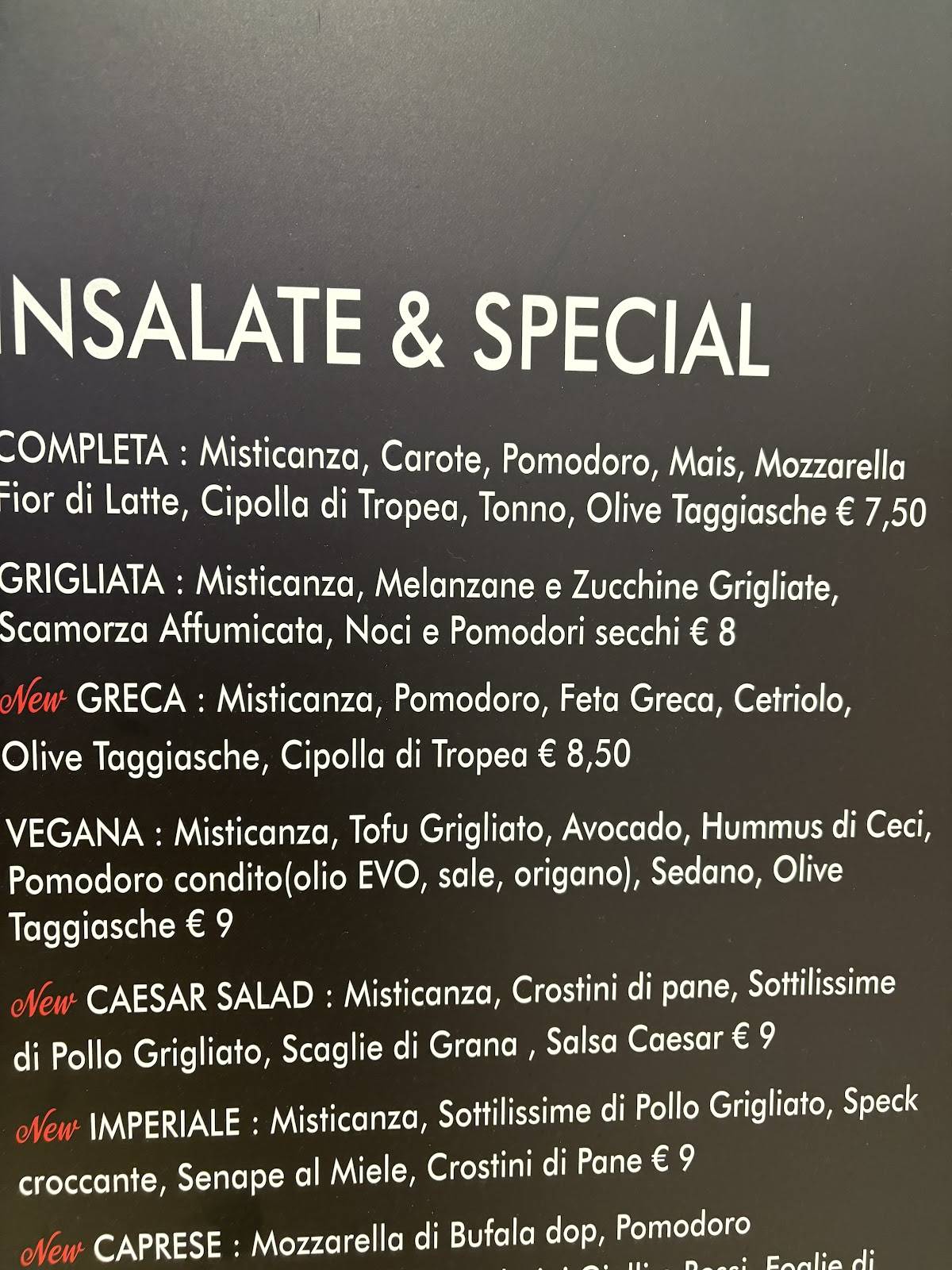 Menu di Cafè Panetti 